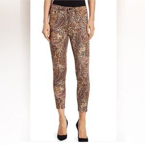 L'AGENCE Brown Leopard Print Ankle Jeans 30